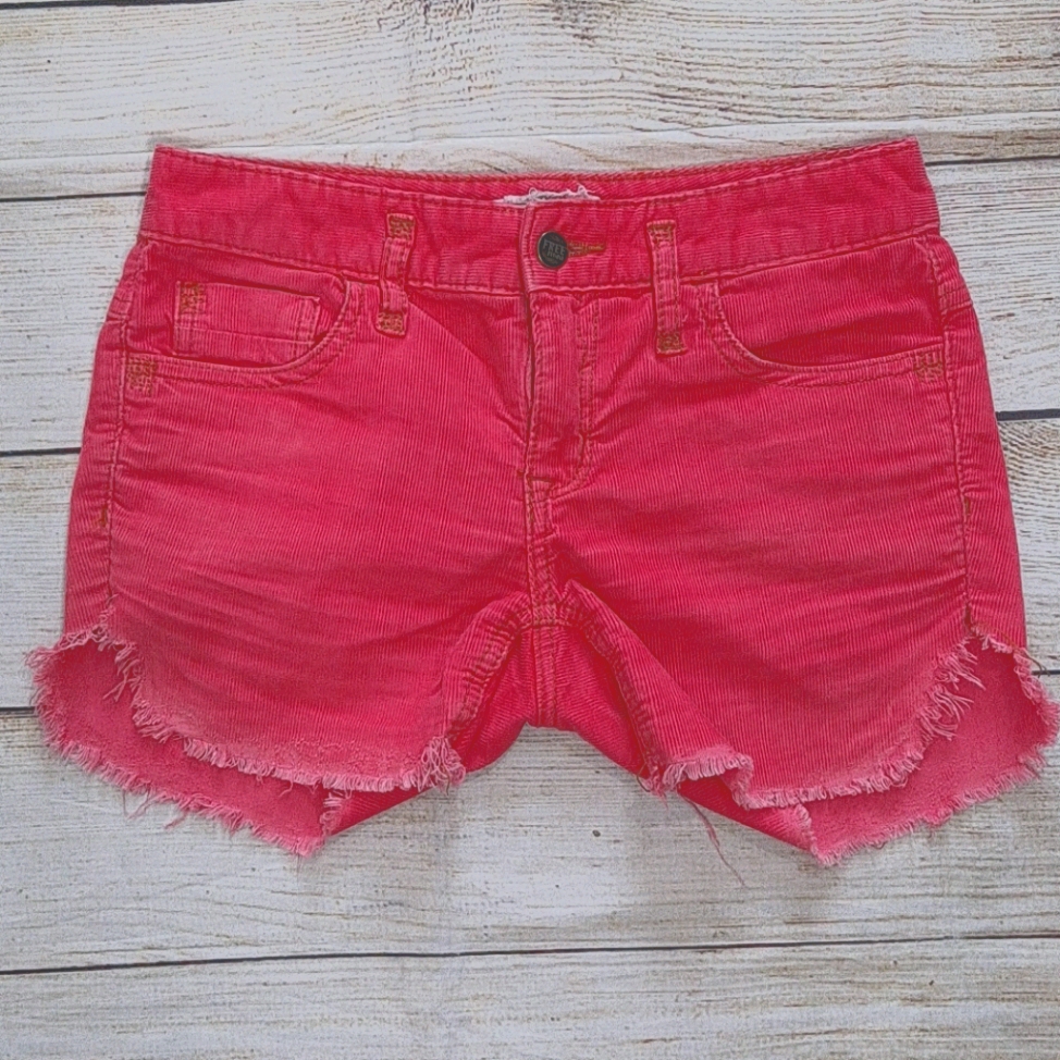 Free People Pink Corduroy Cut Off Shorts